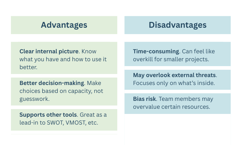 Advantages and disadvantages of resource audit analysis